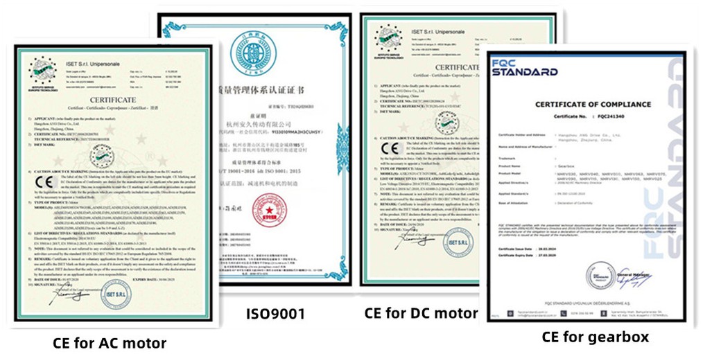 Motor certificates Motor certificates